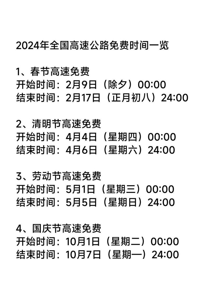 高速免费的节日都有哪些︰(高速公路免费节日有哪些)-第1张图片
