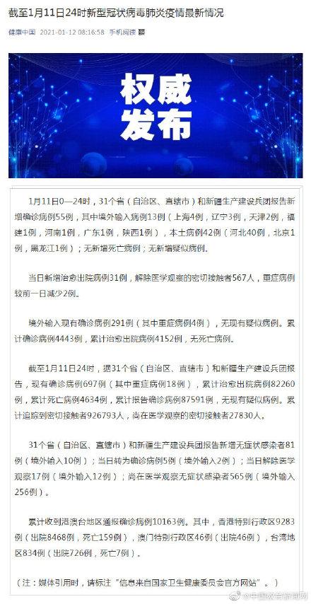 31省区市新增本土确诊55例.31省区市新增确诊15例 含本土6例-第2张图片